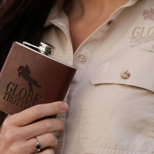 hand stitched leather hip flask